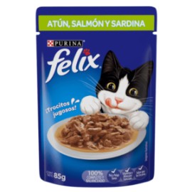 – Felix gato adulto atún, salmón y sardina sobre (85 g)