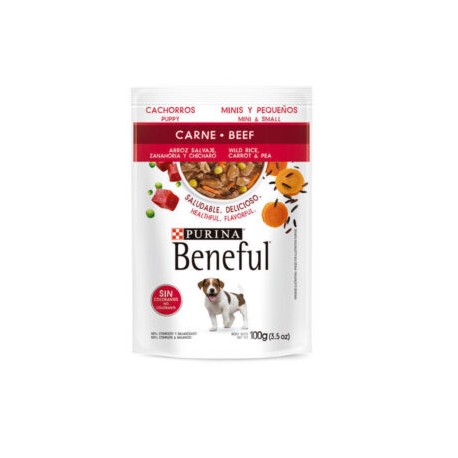– Beneful perro cachorro razas minis y pequeñas carne sobre (100 g)