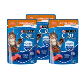 Combo 24 sobres Cat Chow adulto esterilizado Carne