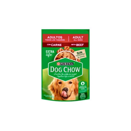 – Dog Chow adulto todos los tamaños carne sobre 100g