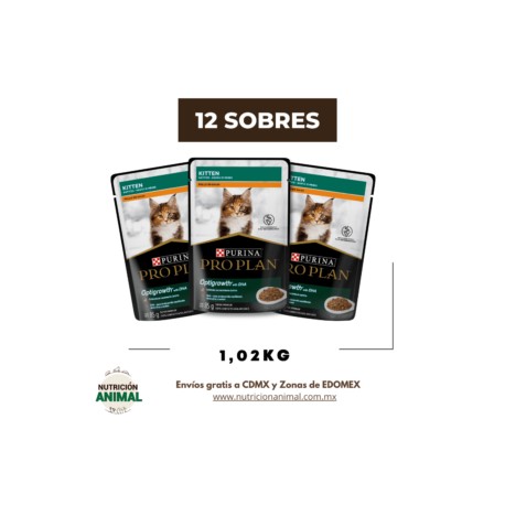 Combo 12 sobres Pro Plan gatito/kitten Pollo