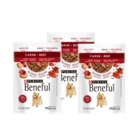 Combo 5 sobres Beneful adulto carne y arroz 1.20Kg