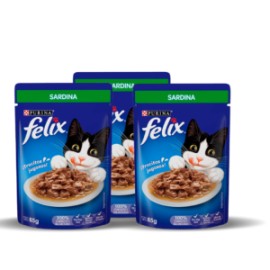 Combo 12 sobres Felix sardina y salsa para gato