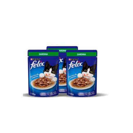 Combo 12 sobres Felix sardina y salsa para gato