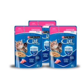 Combo 24 sobres Cat Chow Gatitos Pollo 1.02Kg