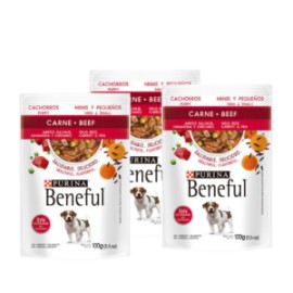Combo 5 Sobres Beneful cachorro carne y arroz salvaje 1.20kg