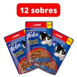 Combo 12 sobres Felix Fantastic tiritas Carne