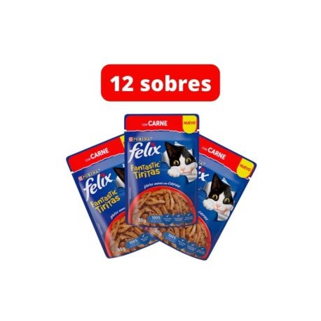 Combo 12 sobres Felix Fantastic tiritas Carne
