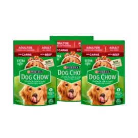 Combo 20 sobres Dog Chow adulto todos los tamaños carne sobre 100g