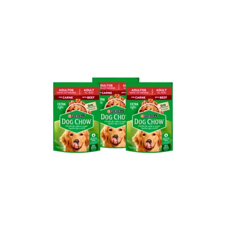 Combo 20 sobres Dog Chow adulto todos los tamaños carne sobre 100g
